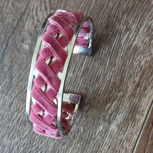 💙Pink Velvet Braided Cuff Bracelet